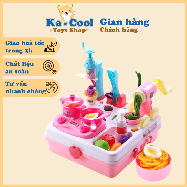 Đồ chơi đất sét xz666-4 làm mì, bánh, kem cao cấp - đồ chơi nhập vai, đất nặn, làm bếp an toàn cho bé