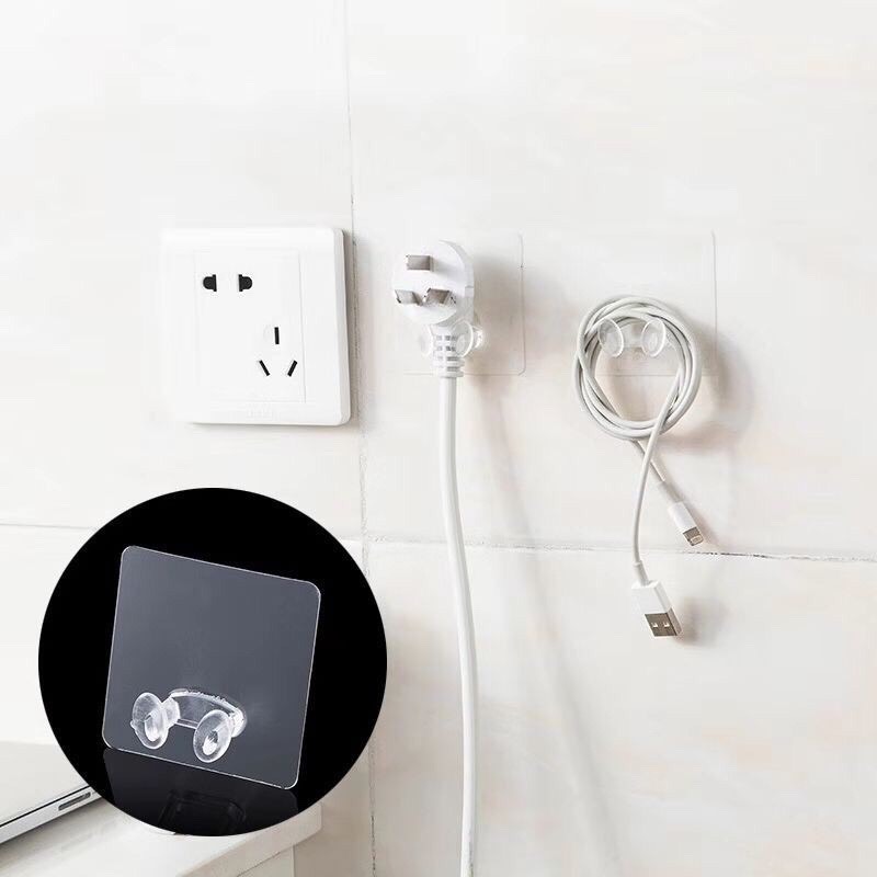 Combo 5c Móc dán tường kẹp dây điện , dây sạc điện thoại siêu chắc