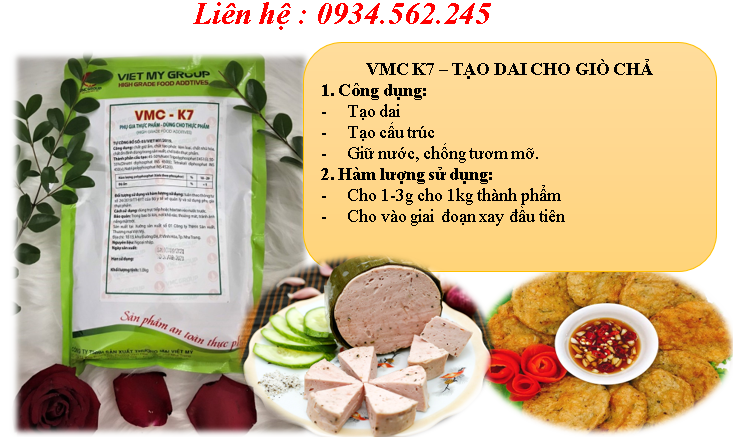 - phụ gia làm giò chả thơm ngon - vmc k7