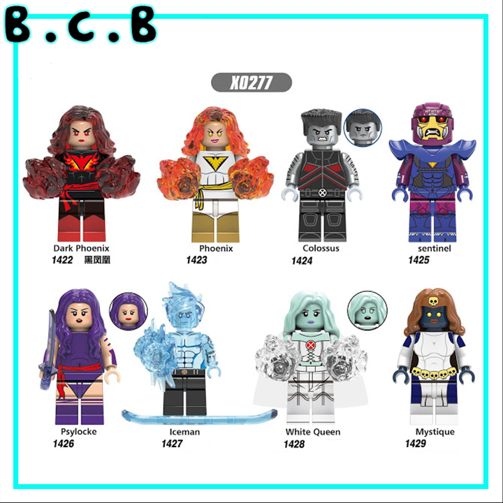 X0277 -Đồ chơi lắp ráp minifigure siêu anh hùng trong phim X-men gồm  Dark Phoenix, Sentinel, Iceman.- Đồ chơi lắp ráp minifigures và mô hình lắp ráp sáng tạo