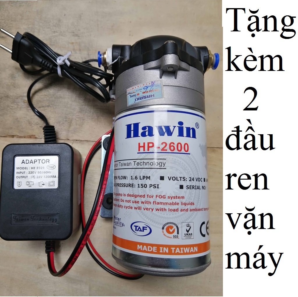 Máy Phun Sương ĐL làm mát HP2600 xài 10-25 béc phun + tặng kèm Nguồn 24V + 2 nối ren 17/8