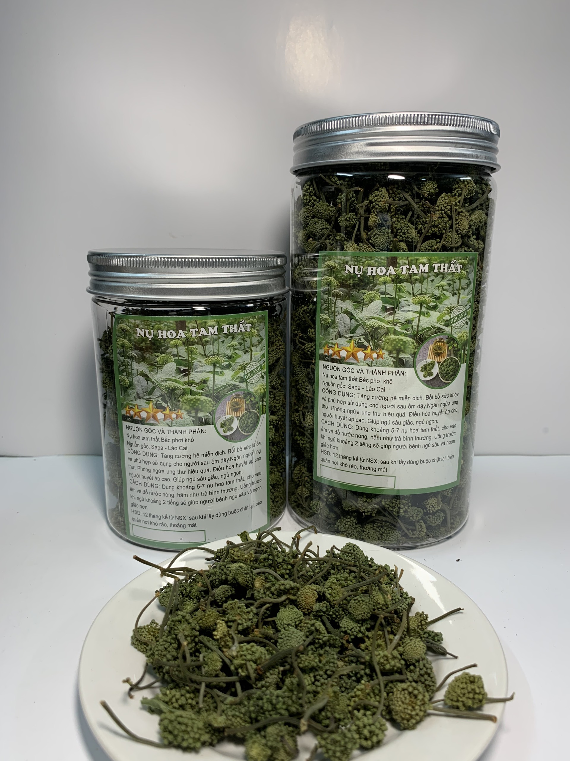 Hộp 250g nụ hoa tam thất, nụ hoa tam thất sapa, trà tam thất, hàng loại 1 nụ nhỏ, giúp ngủ ngon, ngủ sâu giấc
