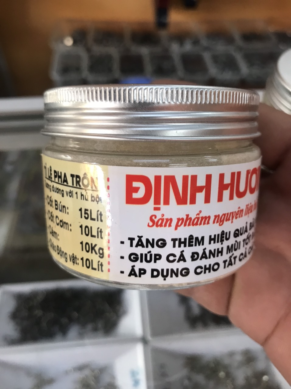 Hủ bột định hương tn trộn mồi câu cá