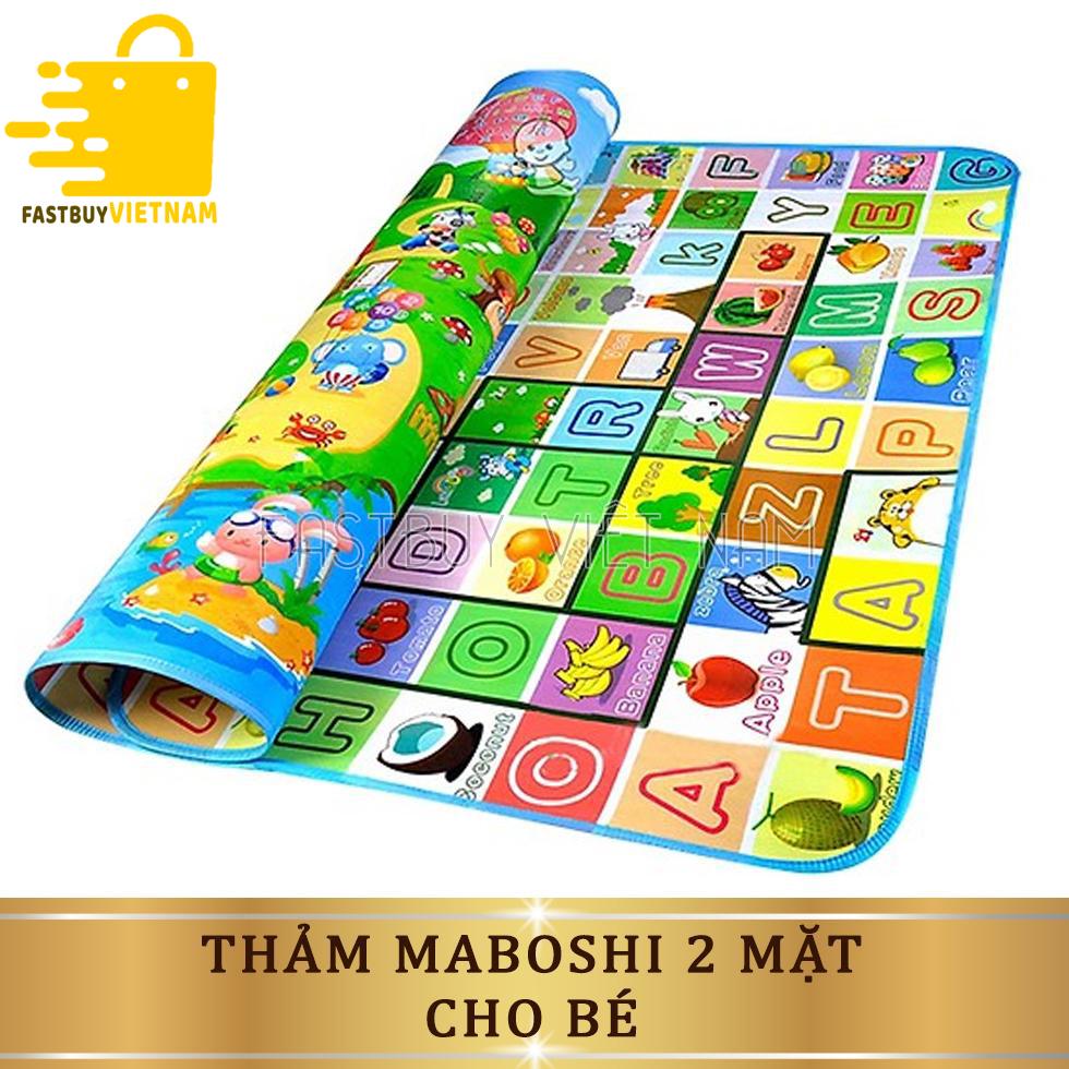 Thảm Chơi Xếp Hình 2 Mặt Maboshi An Toàn Cho Bé 1m8x2m, Mút xốp êm ái, chống thấm nước theo công nghệ hiện đại