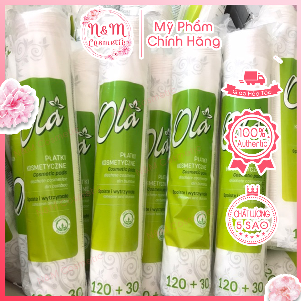 Bông tẩy trang Ola Cotton Pads 120 + 30 miếng (150 miếng) - Ba Lan, sản phẩm tốt, chất lượng cao, cam kết như hình
