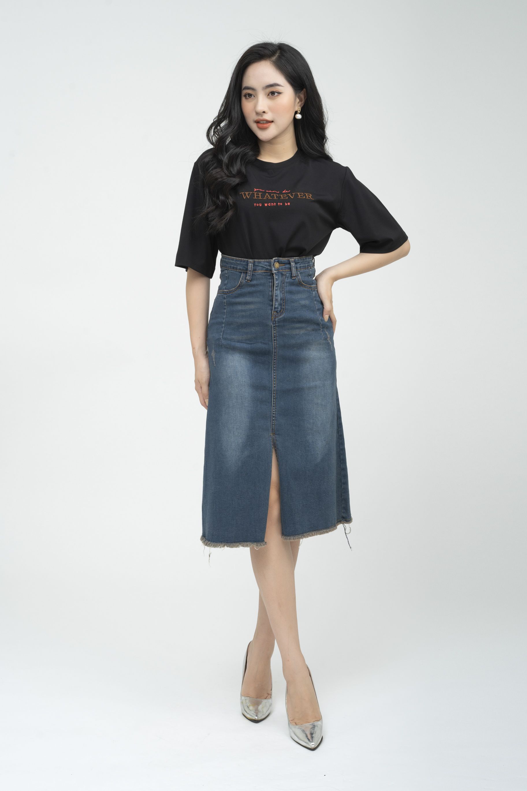 Áo cotton fiona thêu chữ f522166