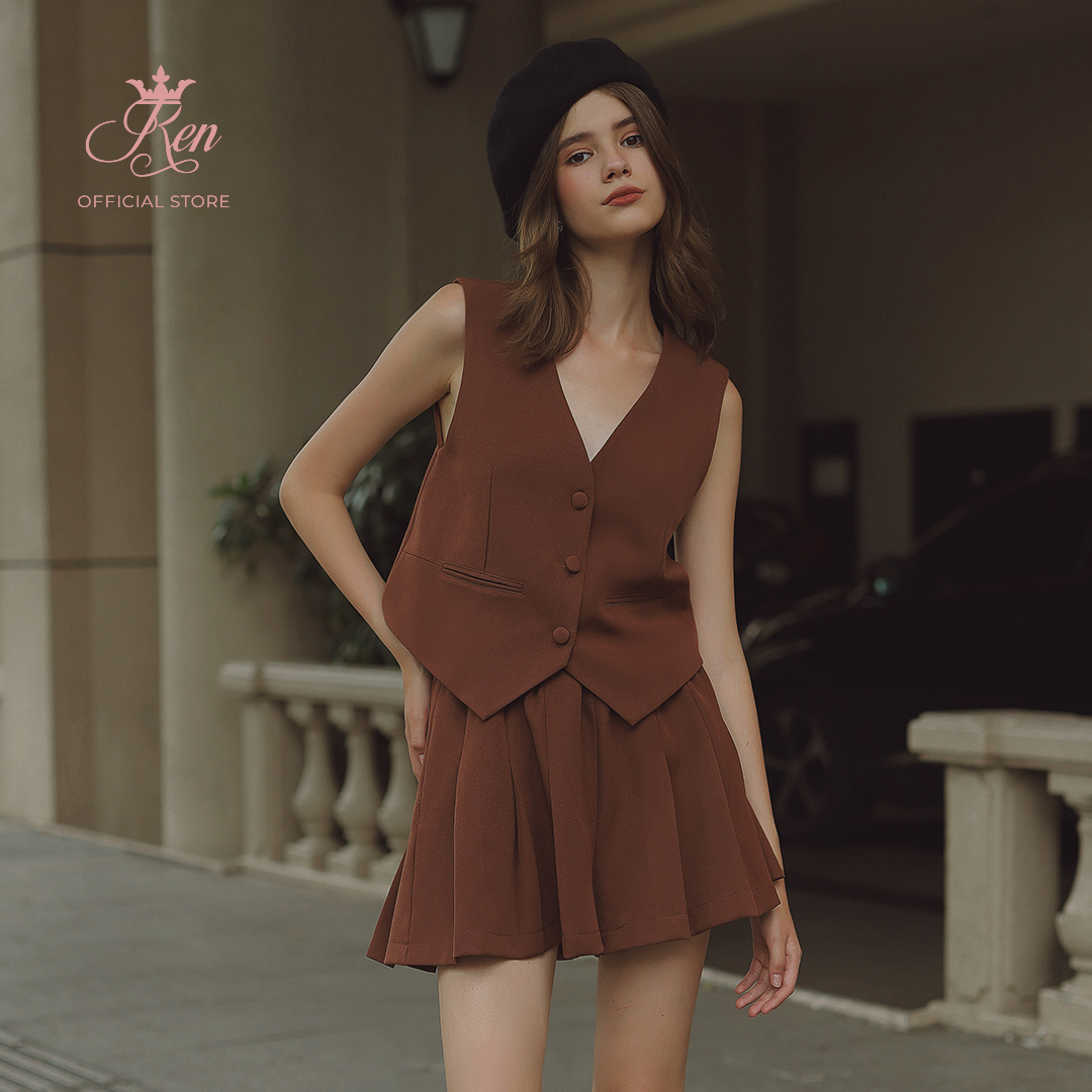 Ren by tee - áo gilet cổ v sát nách