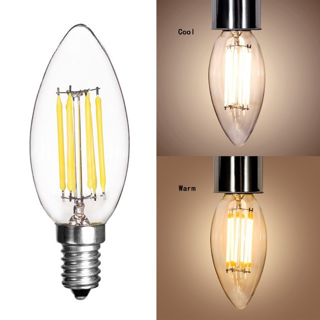 Bóng Led EDISON C35 quả nhót công suất 2W, 4W ánh sáng vàng