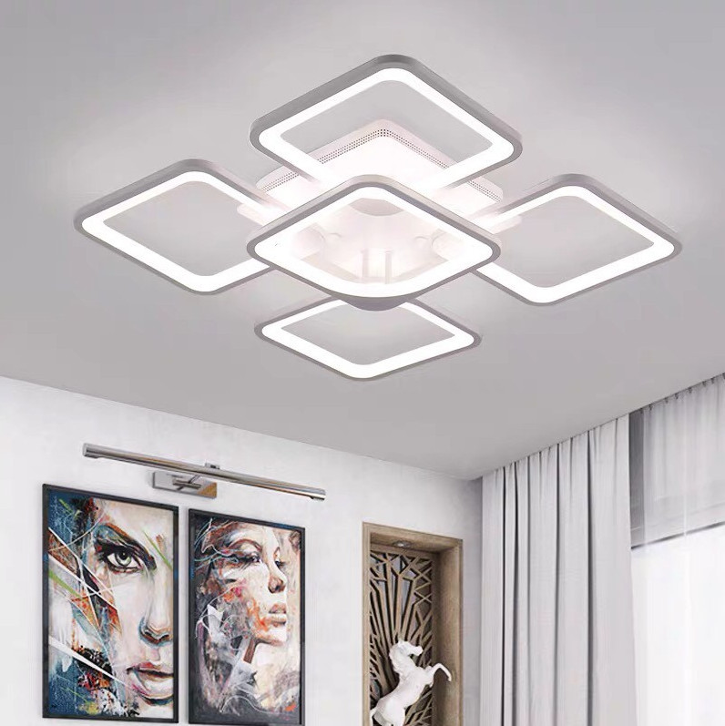 Đèn ốp trần phòng khách, đèn mâm áp trần mica 3 chế độ sáng độ bền cao ánh sáng chuẩn