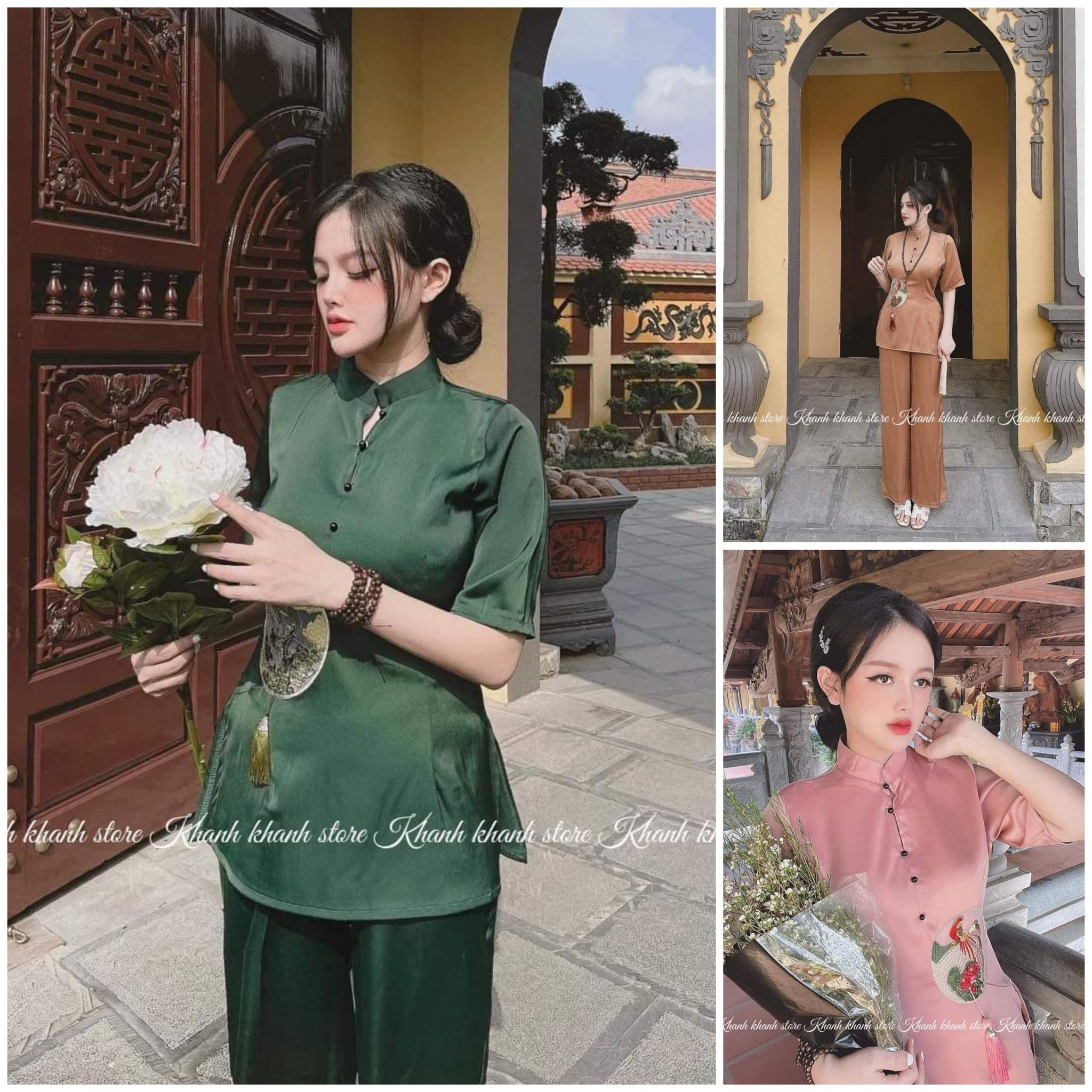 Đồ lam đi chùa đính dây may mắn