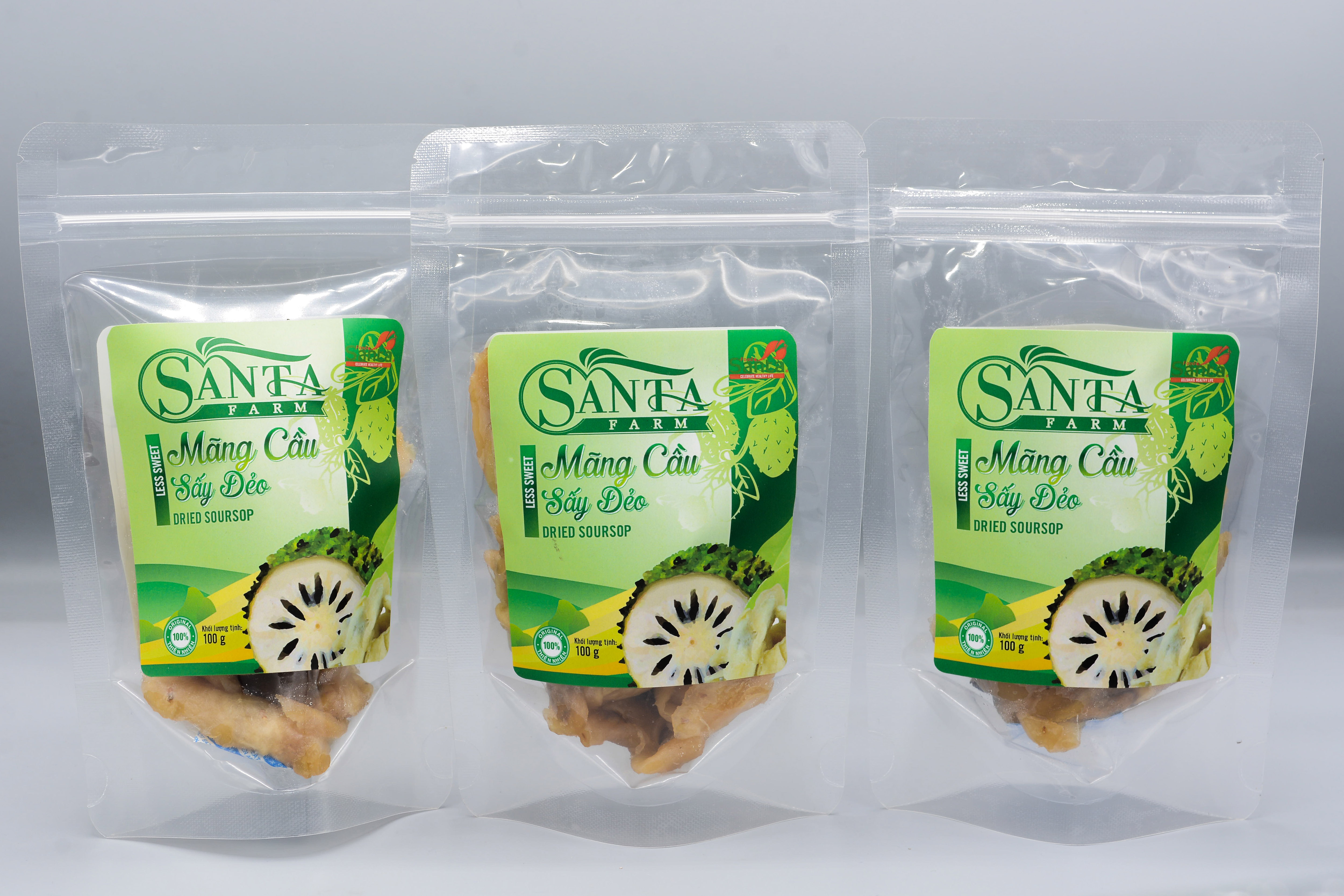 Mãng cầu sấy dẻo santa farm túi 100g