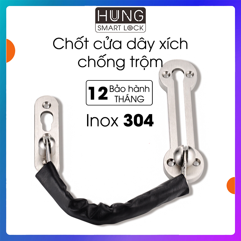 Chốt cửa khóa gài cao cấp, dây xích an toàn chống trộm, hợp cho chung cư nhà phố, bảo hành 12 tháng