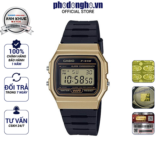Đồng hồ unisex casio anh khuê f-91wm-9adf