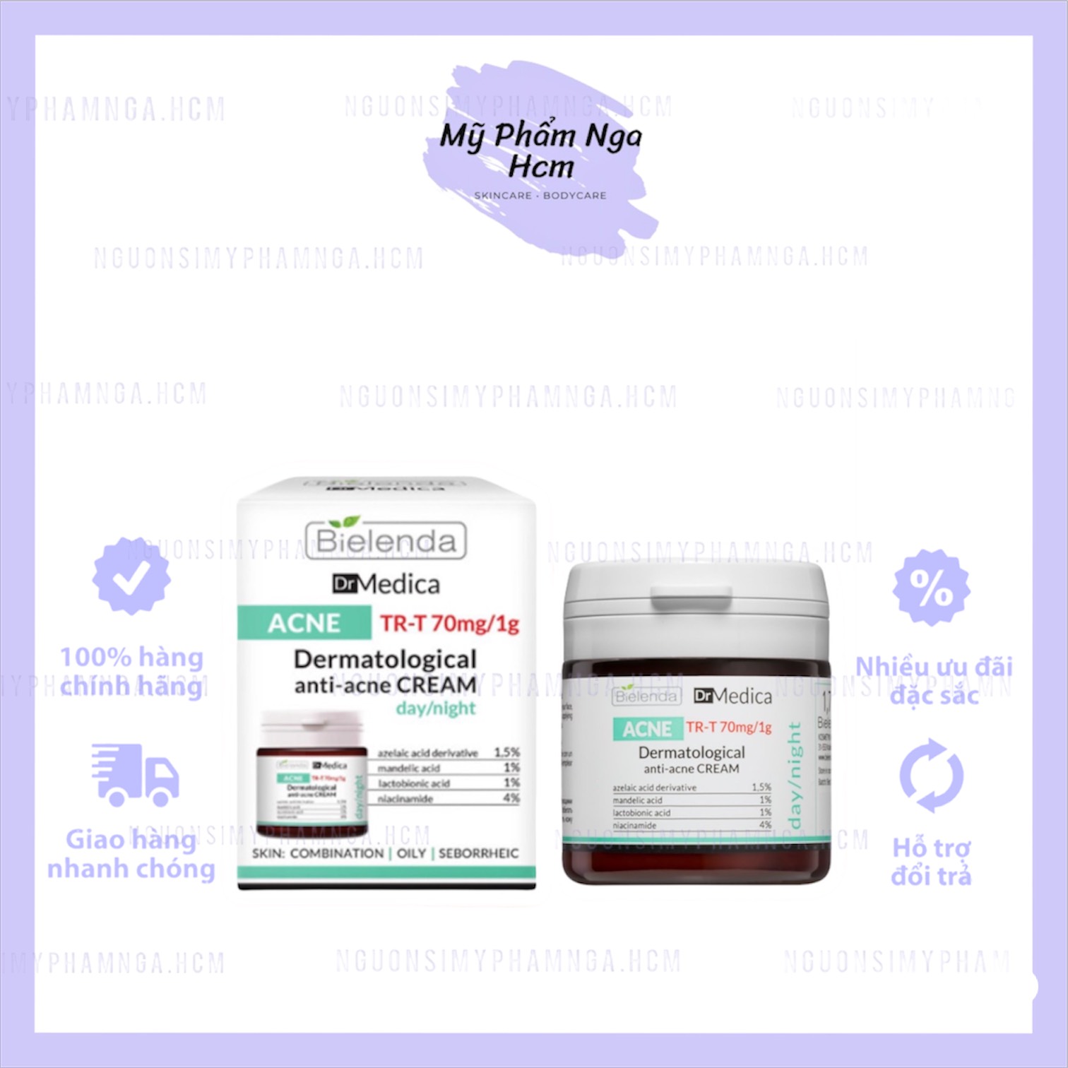 Kem dưỡng giảm mụn Dr Medica Bielenda