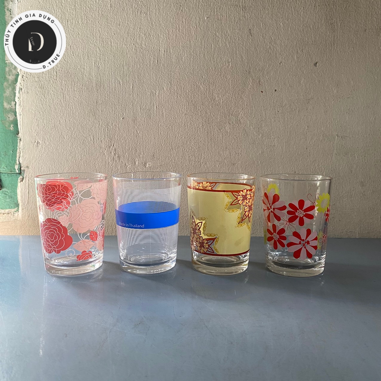 Bộ 6 ly họa tiết sang trọng thái lan - ug 101 in bông 230ml