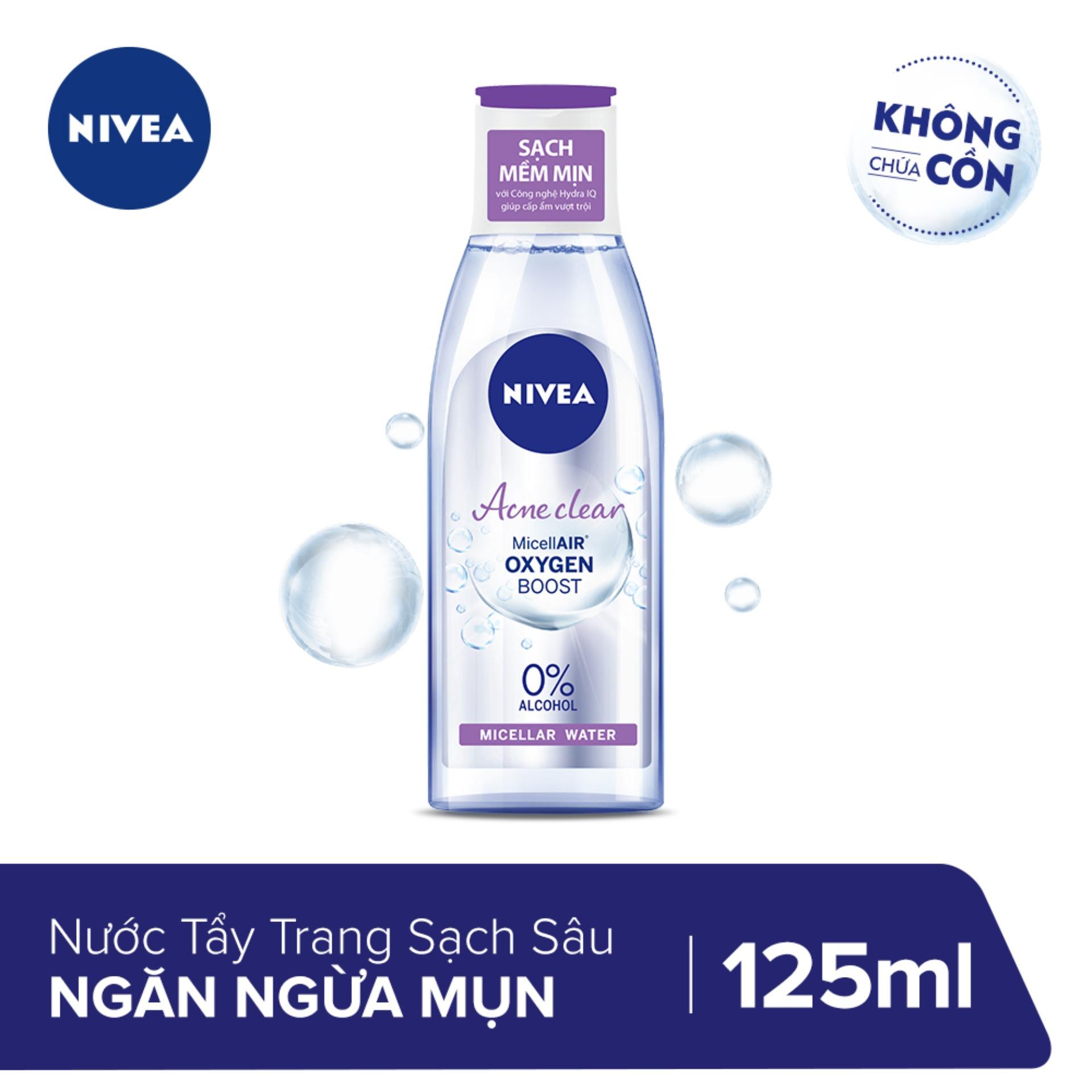 Nước Tẩy Trang Nivea Sạch Sâu Ngăn Ngừa Mụn 125ml Acne Clear Micellair Oxygen Boost Micellar Water _ HoàngLan Health & Beauty