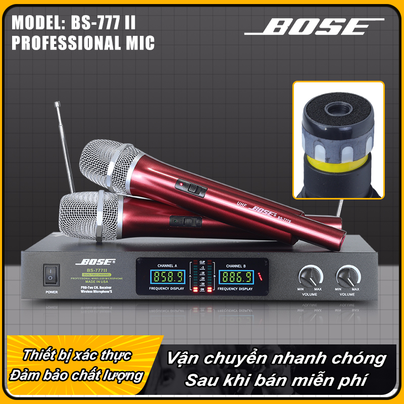 Micro không dây bose bs-777-ii - dàn hát karaoke,mic, micro, loa, mic không dây, mic hát karaoke,âm thanh cực chuẩn micro karaoke, micro hát karaoke gia đình- micro chất lượng tốt,chân thực