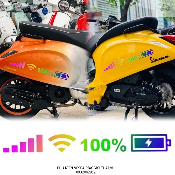 Miếng dán phản quang mấu tem wifi cho các dòng xe máy