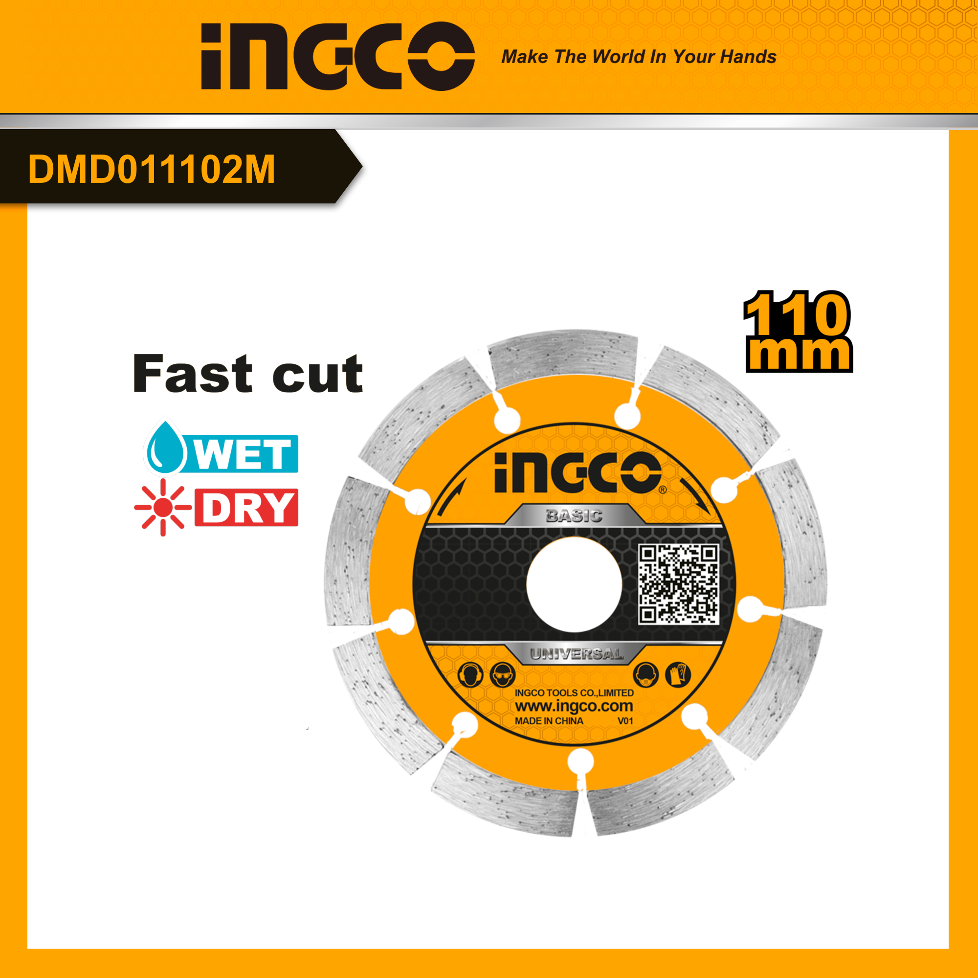 Ingco đĩa cắt gạch khô 110mm/125mm dmd011102m/dmd011101/