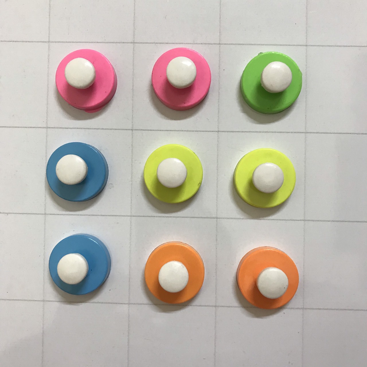 Nút chặn nam châm đính bảng từ nhiều màu sắc đường kính D34mm, nam châm siêu từ tính, tiện dụng