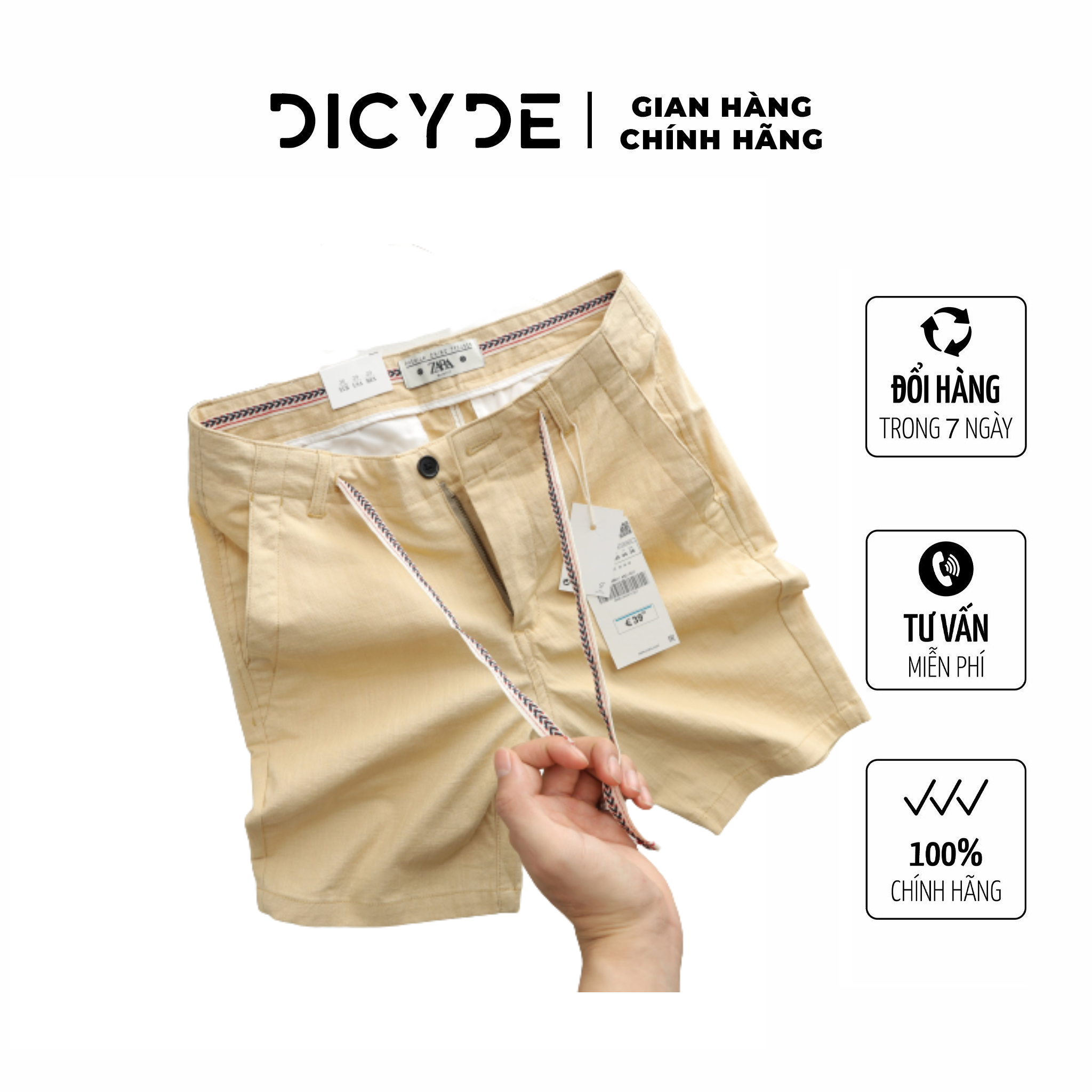 Quần short linen nam dicyde st.n.z.29 cao cấp