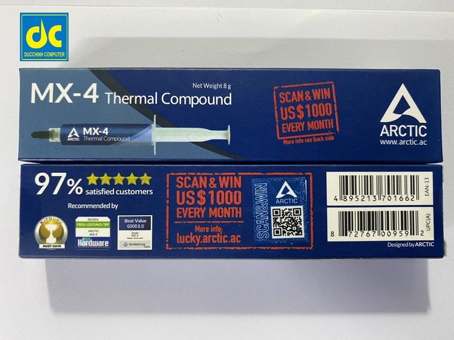 Keo tản nhiệt arctic mx4 8gram new box 2020