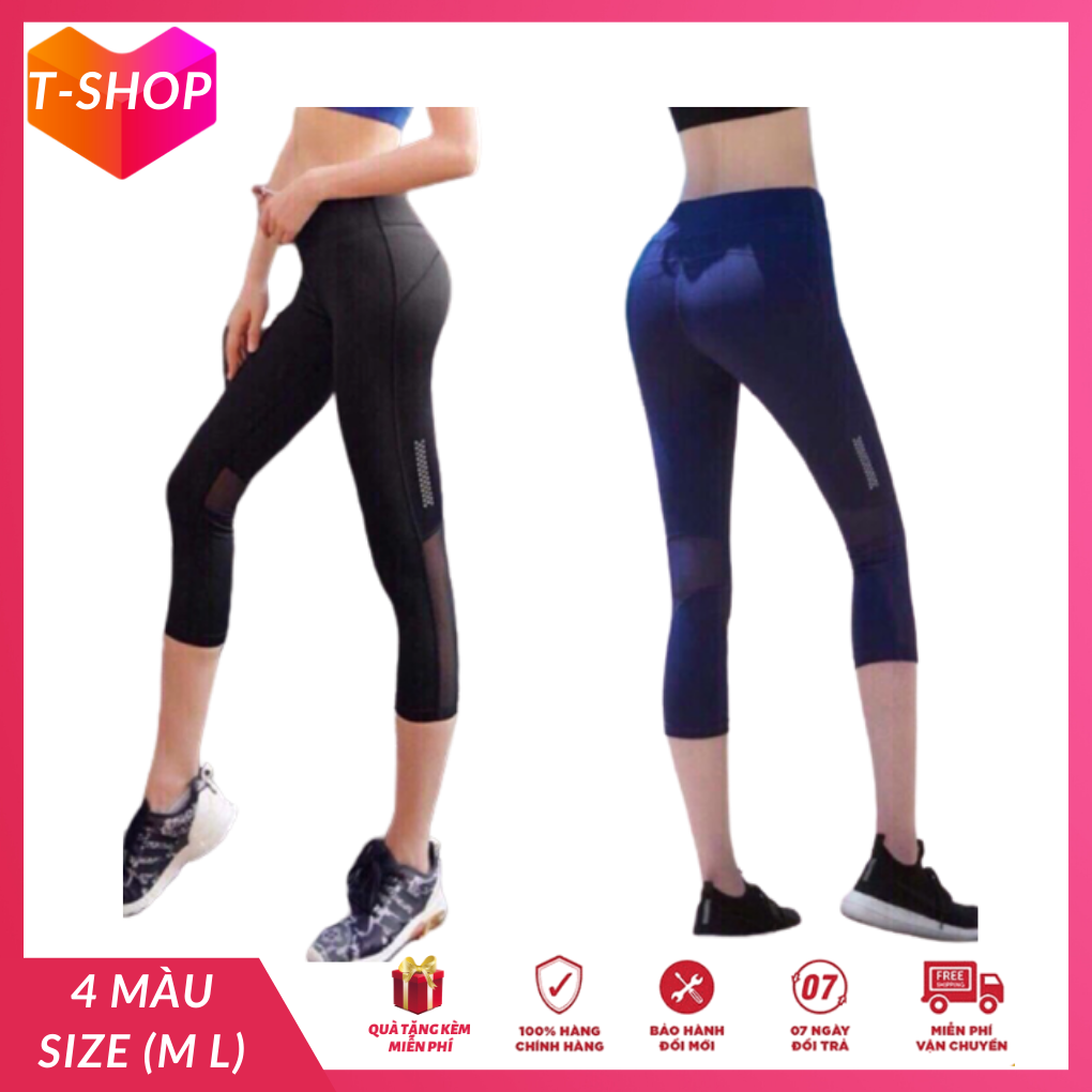 [HCM]Quần lửng thể thao nữ lưới sau quần tập yoga nữ lửng quần áo tập yoga giá rẻ tphcm-CR015