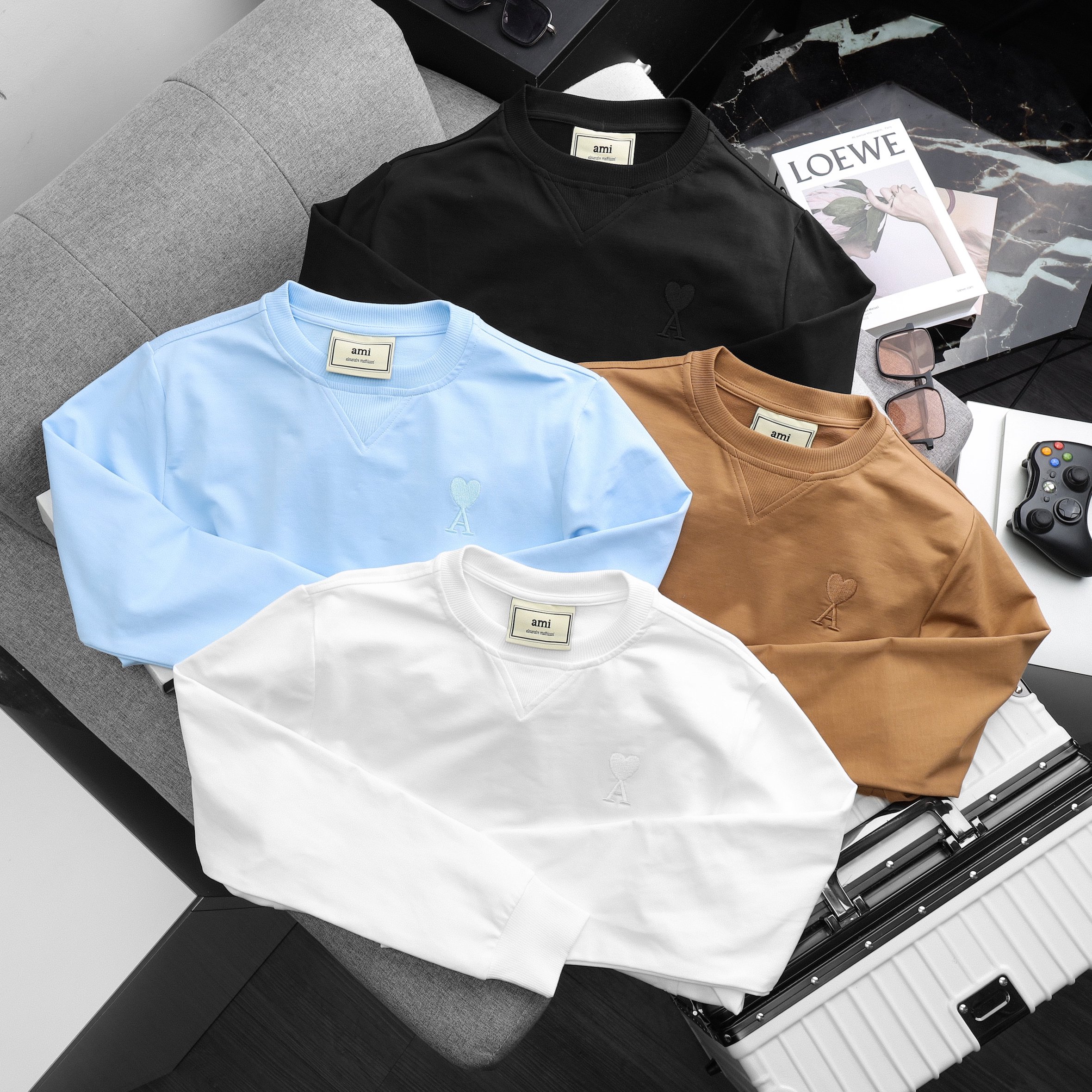Áo Sweater tay dài thu đông chất nỉ da cá xuất dư , form unisex , bigsize 90kg - 3bros