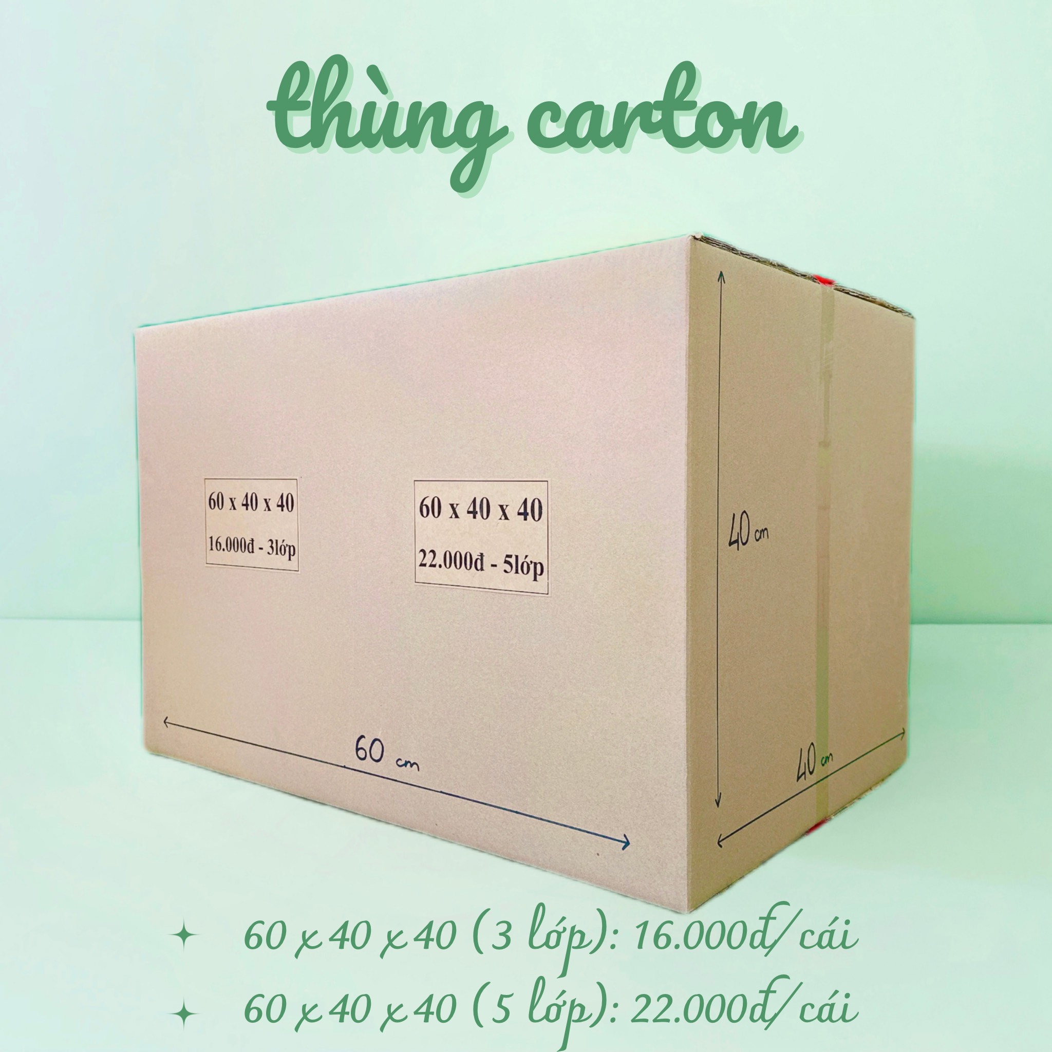 Combo 10 hộp carton 60x40x40 cm