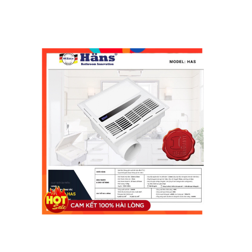 QUẠT SƯỞI NHÀ TẮM ÂM TRẦN HANS HA- S
