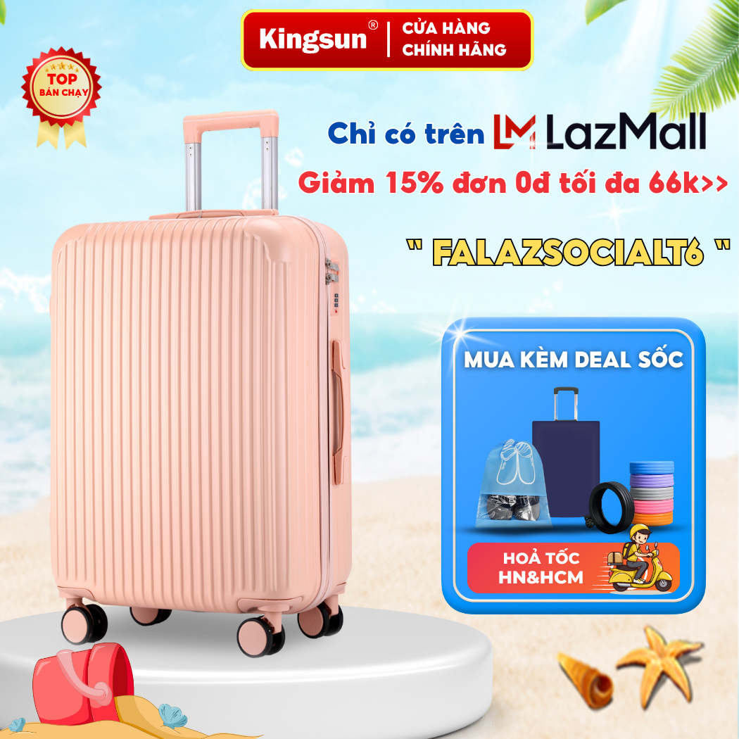 Vali kéo du lịch KINGSUN KS155/T01Nhựa ABS+PC cao cấp Size 20/24 Bảo Hành 5 Năm