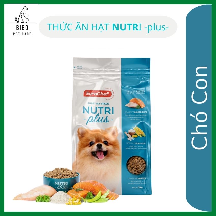 Thức ăn hạt chó con Eurochef Nutri plus bổ sung dinh dưỡng toàn diện đẹp
