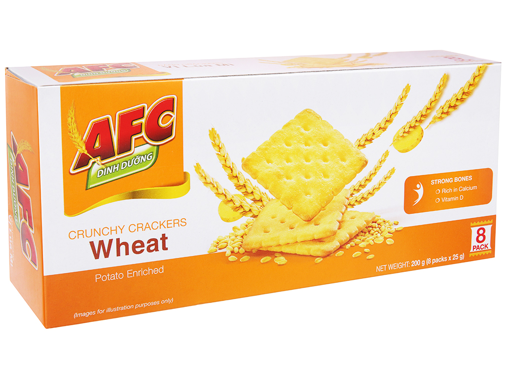 Bánh cracker lúa mì AFC Dinh Dưỡng hộp 200g