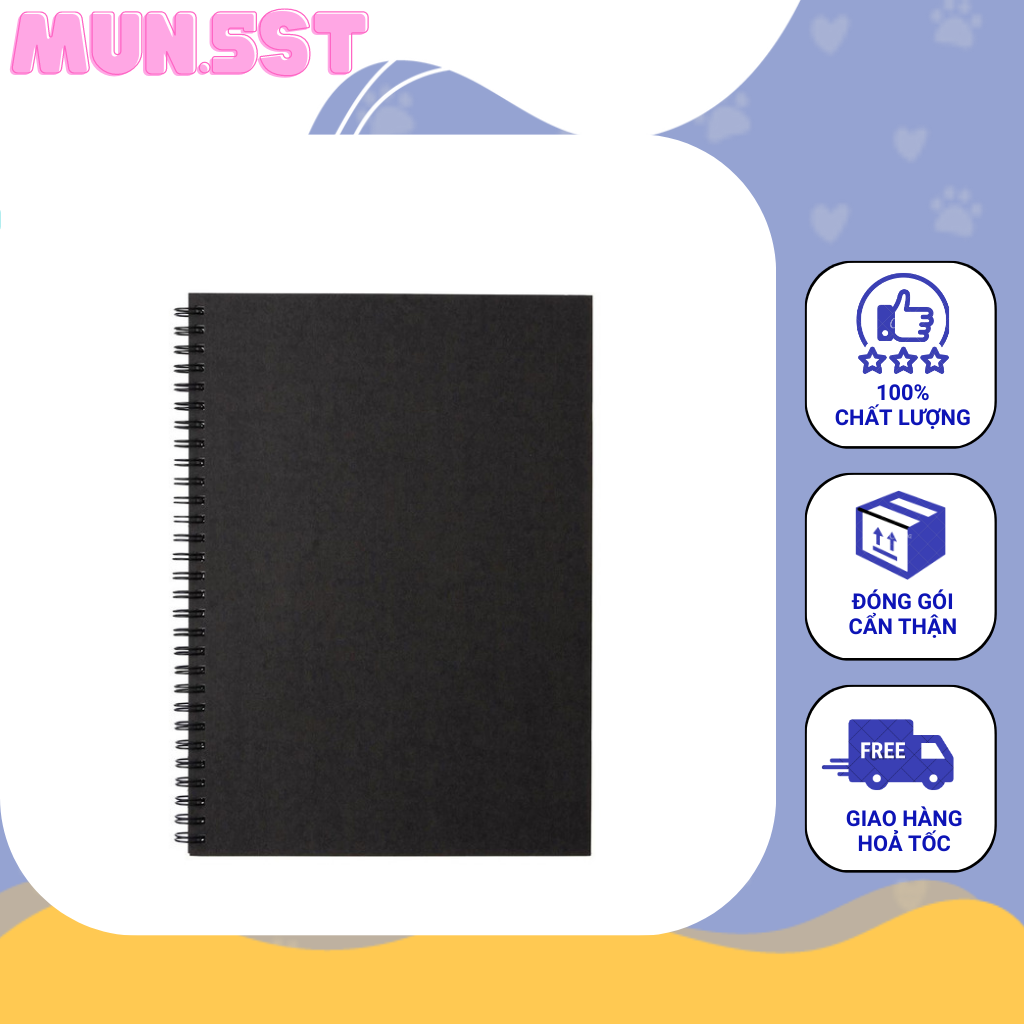 Muji_sổ tay lò xo b5/ a5/ b6/ a6 - xám đậm 80 tờ