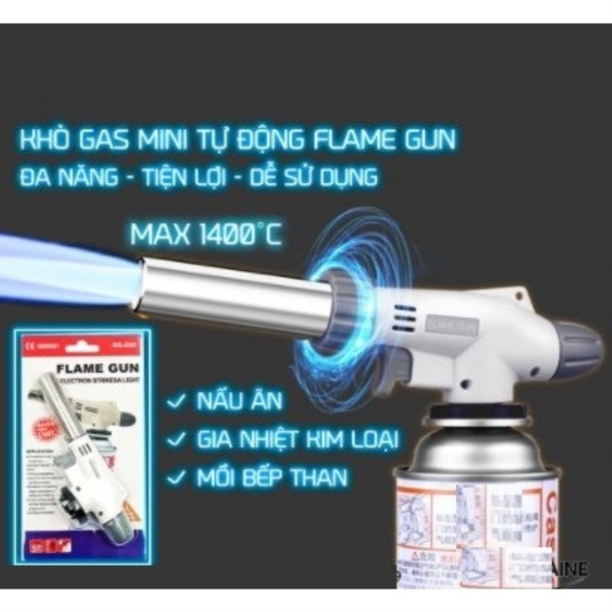 Khò gas mini đánh lửa tự động Flame Gun đèn khò gas dụng cụ nhà bếp tiện lợi mồi bếp nướng đồ tiện lợi HOT SALE