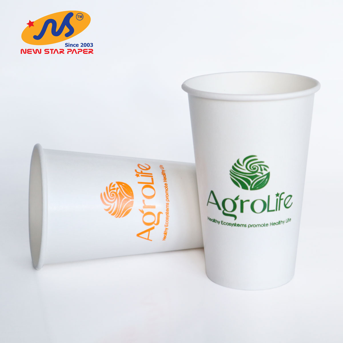 Ly giấy 16oz~472ml - lốc 50 ly giấy có in lụa