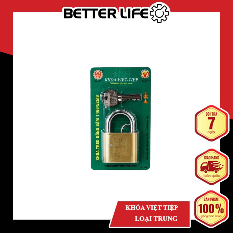 Ổ khoá việt tiệp loại trung 73 x 48 ống phi 8mm - BetterLife
