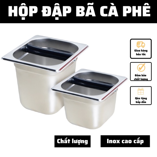 Khay đập bã cà phê - hộp đập bã cà phê - coffee knock box kích thước cao 10~15cm