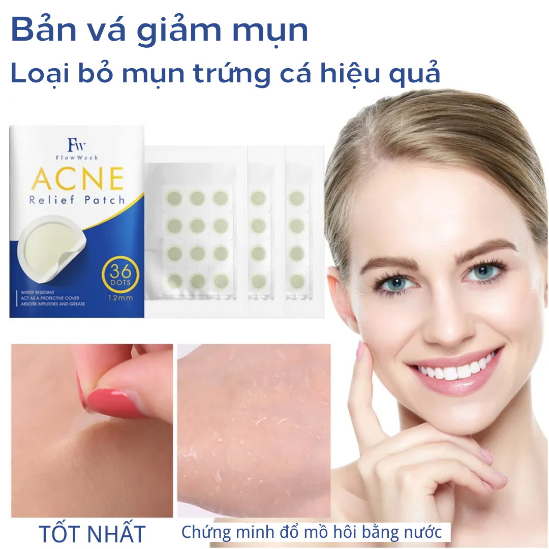 Flow Week Miếng dán trị mụn Miếng dán trị mụn Hydrocolloid Miếng dán trị mụn không thấm nước Miếng dán trị mụn Hydrocolloid Miếng dán trị mụn vô hình thoáng khí Miếng dán chống mụn trên mặt