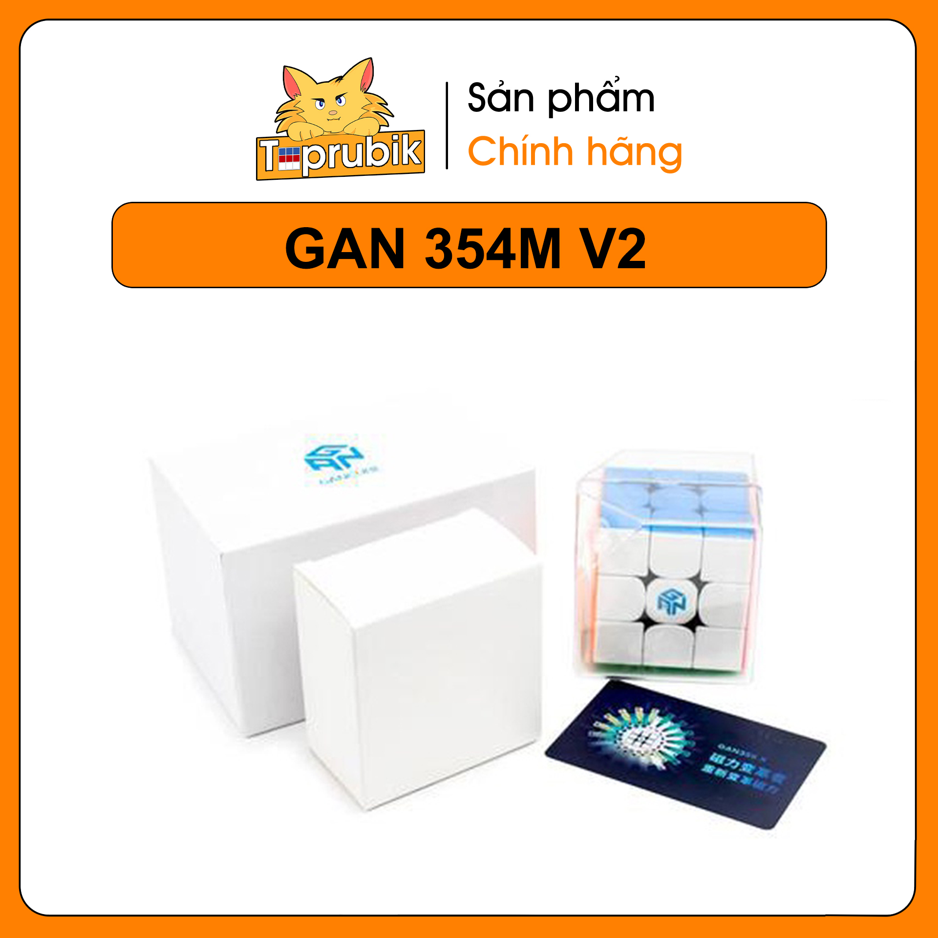Rubik 3x3 gan 354m v2 stickerless, rubic chính hãng gan