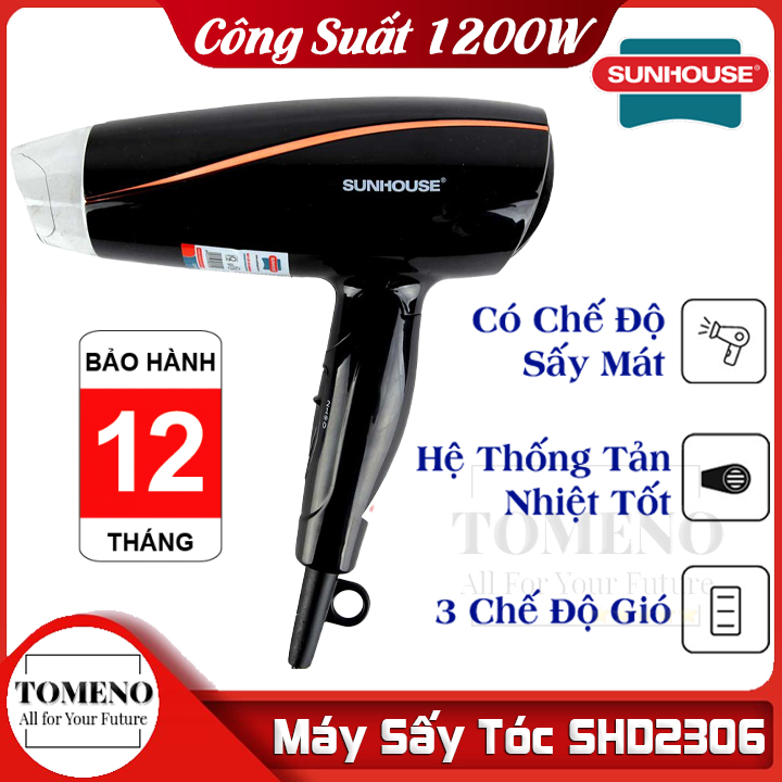 [Chính Hãng-BH 1 năm] Máy sấy tóc giá rẻ Sunhouse SHD2306 công suất lớn 1200W 3 chế độ sấy có chế độ sấy mát , Máy sấy tóc chính hãng , máy sấy tóc mini , sấy tóc mini , máy sấy tóc nóng lạnh , máy sấy uốn tóc , máy sấy tóc đa năng