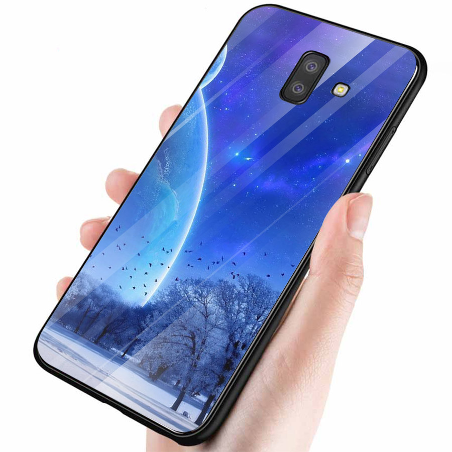 Ốp kính cường lực cho điện thoại Samsung Galaxy J6 PLUS - Rừng đêm MS ACLTU011