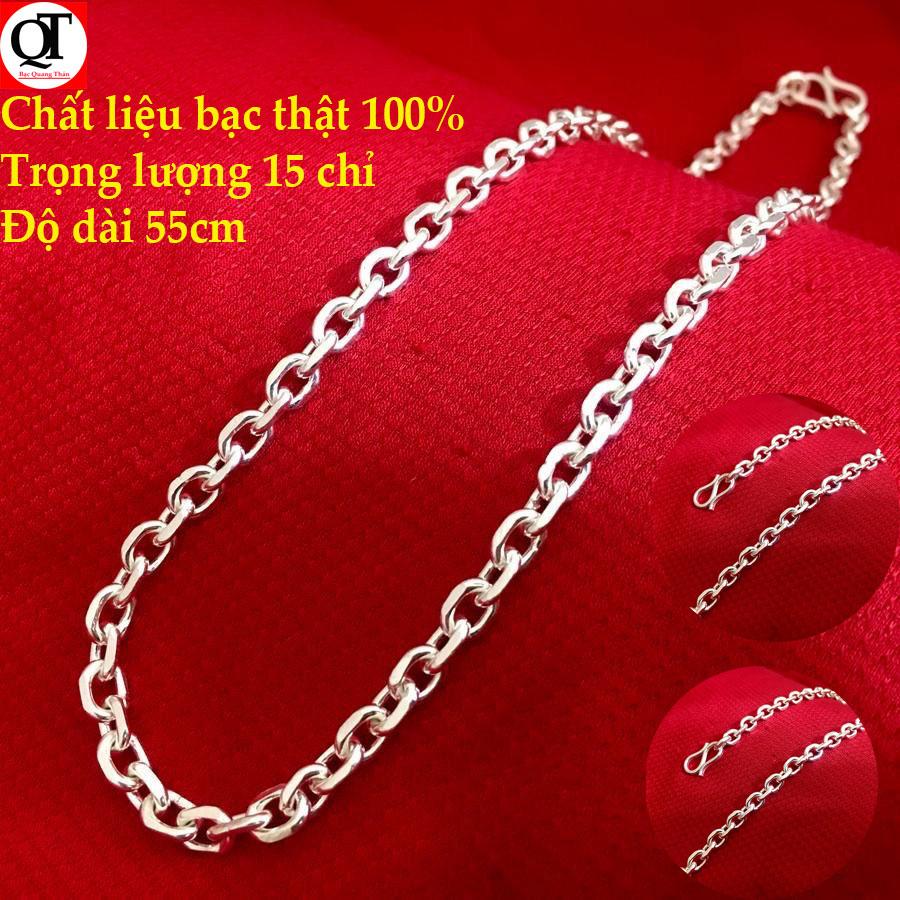 Dây chuyền nam Bạc Quang Thản - Vòng cổ nam 100% bạc thật trọng lượng 15 chỉ dài 55cm - QTDCNA36(BẠC)