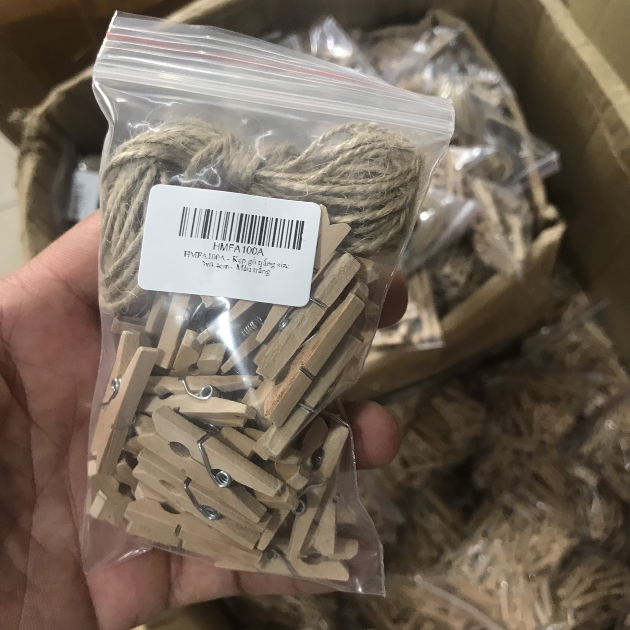 [HCM]Combo 50 kẹp gỗ  trang trí treo ảnh + 5 met dây thừng trang trí đi kèm