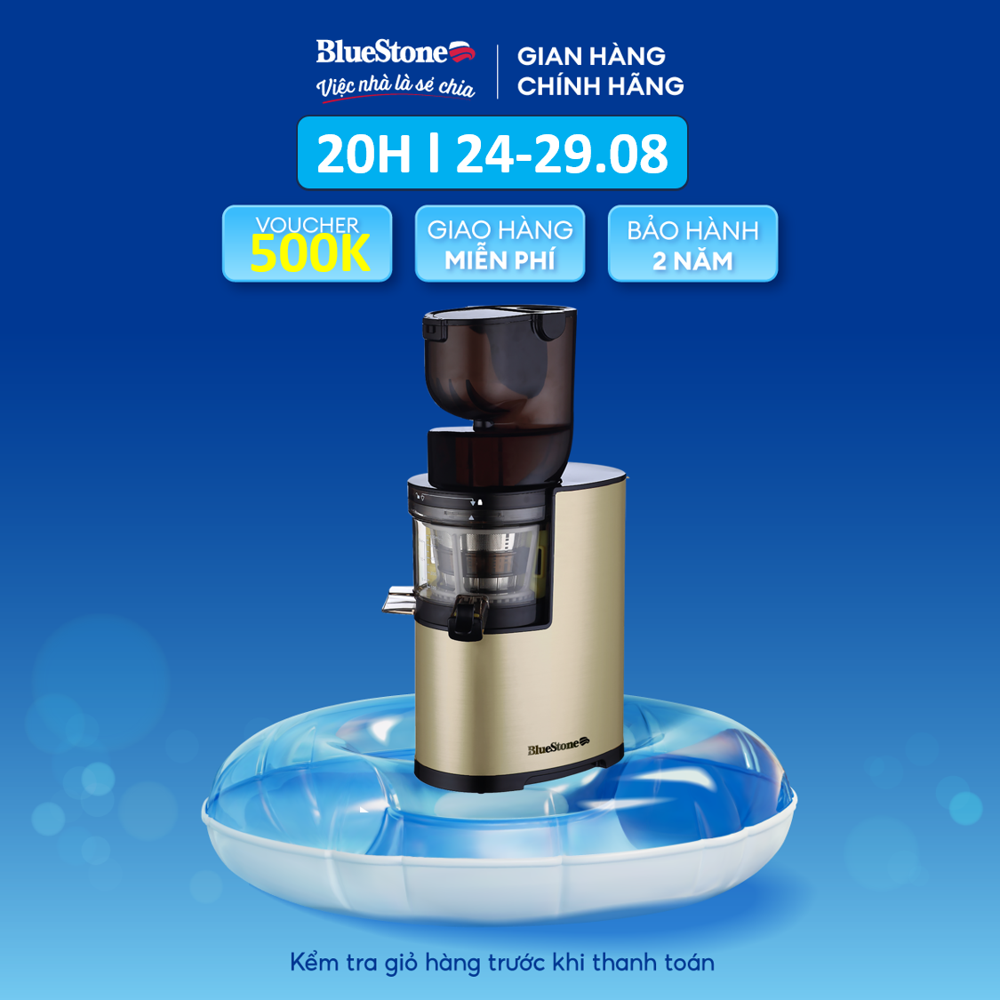 Máy ép chậm bluestone sjb-6578 - 400w - tốc độ ép 35-40 vòng/phút - bảo hành 2 năm - hàng chính hãng