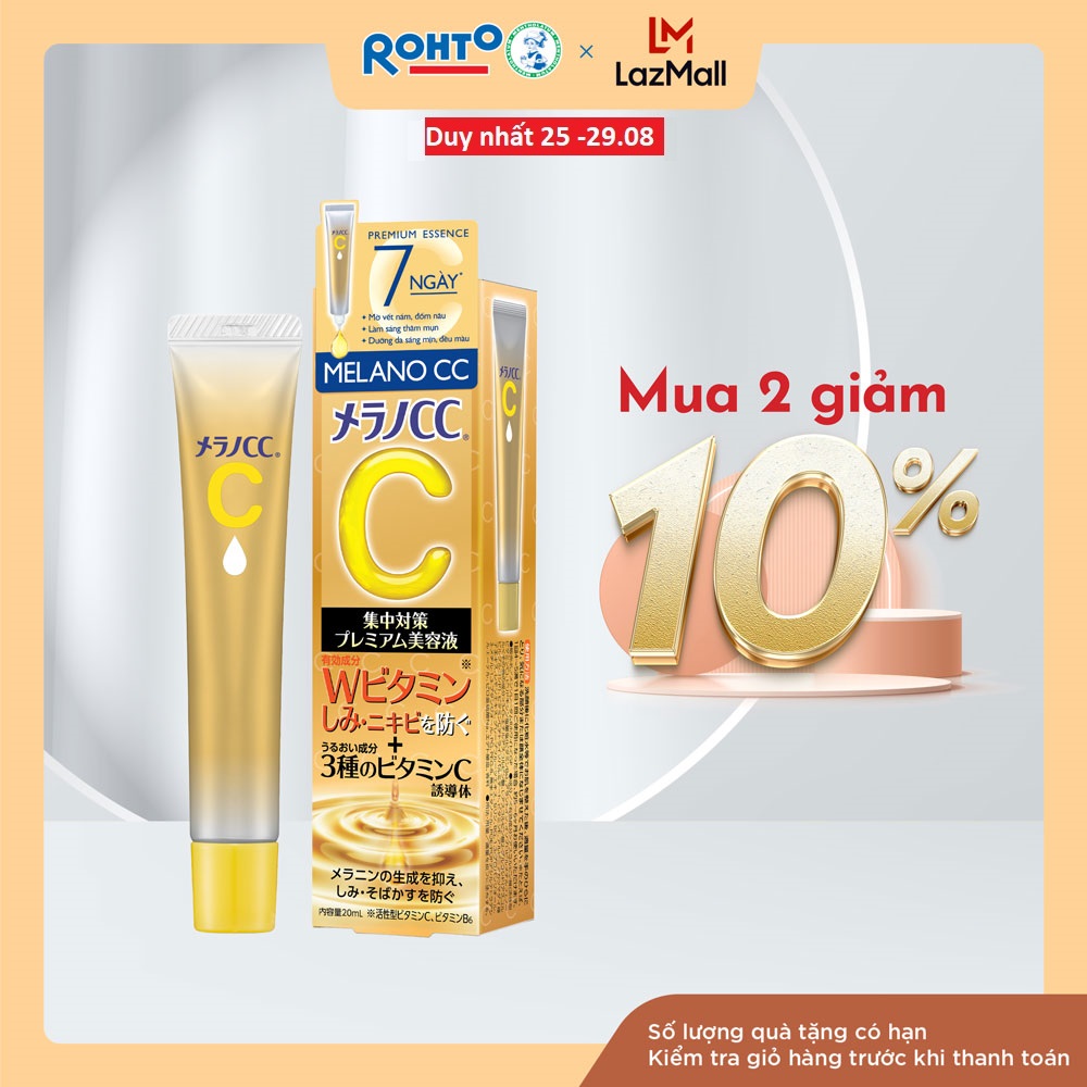 Tinh chất vitamin C dưỡng trắng, mờ thâm cao cấp Melano CC Premium Whitening Essence 20ml