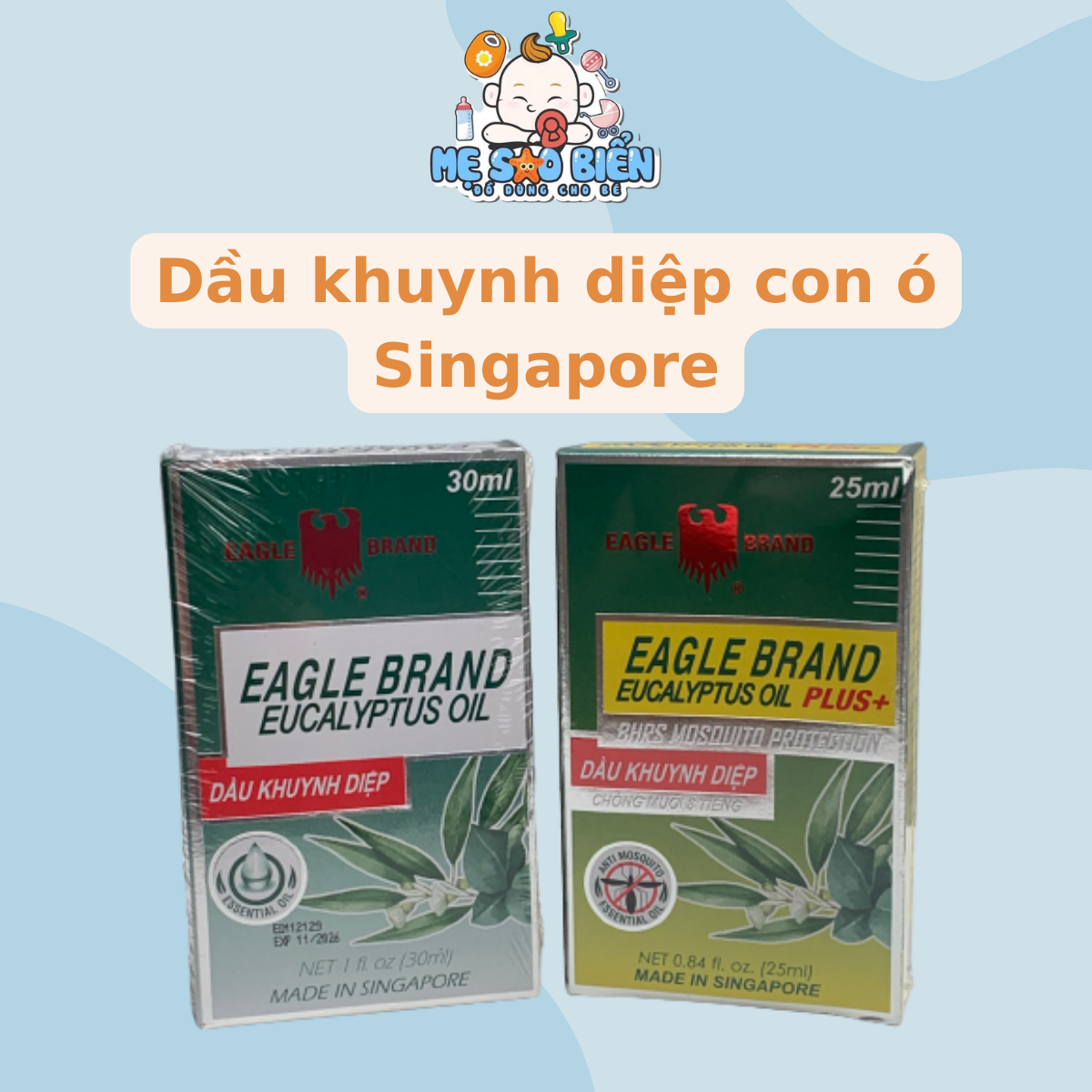 Dầu khuynh diệp con ó Singapore cho mẹ và bé