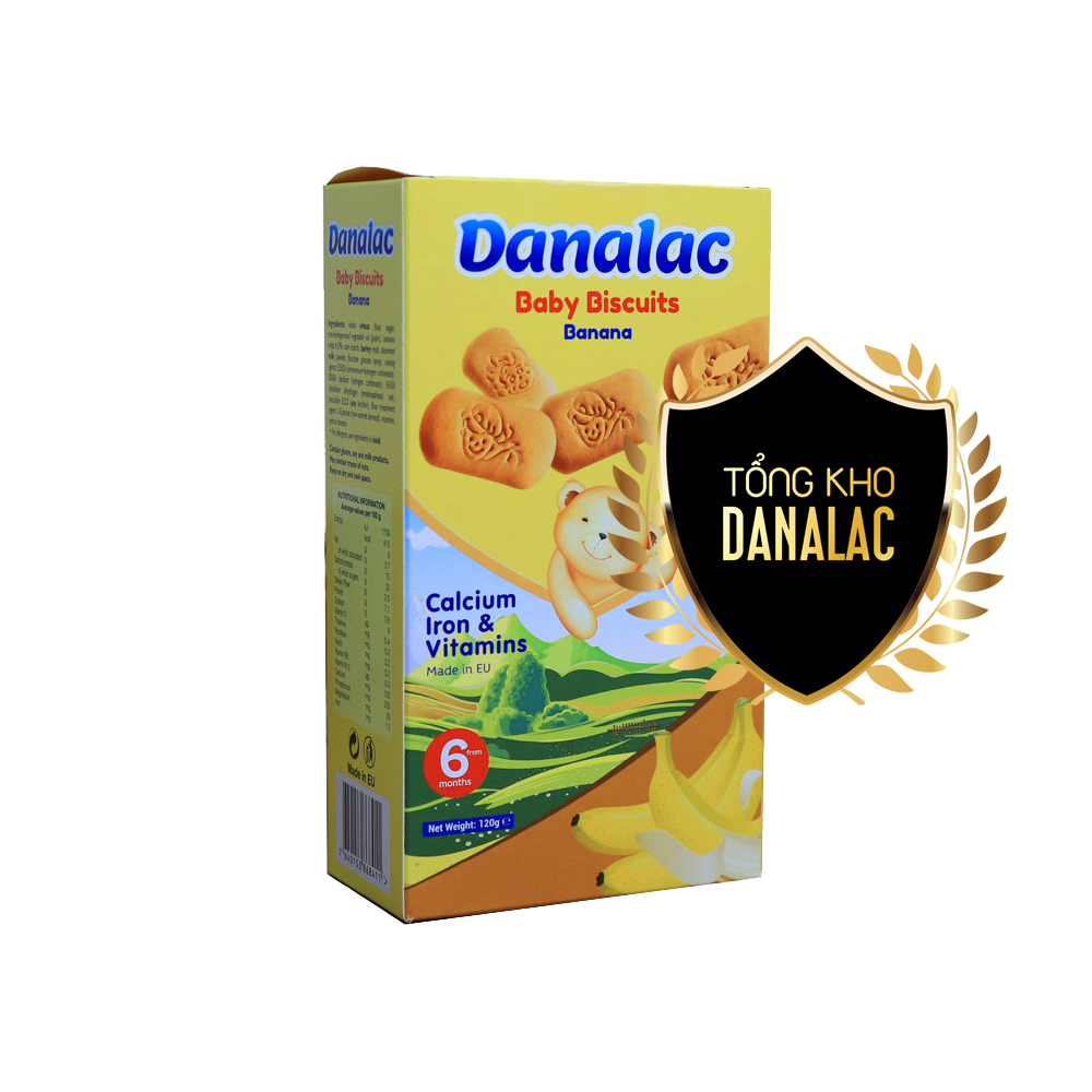 Bánh ăn dặm cho trẻ Danalac vị chuối 120g - DBB120