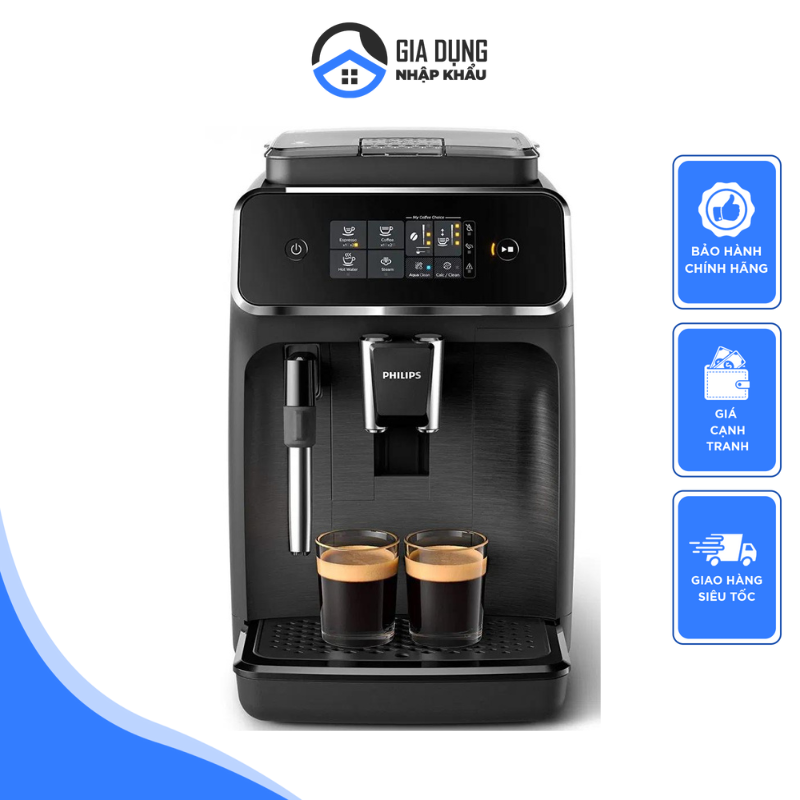 Máy Pha Cà Phê Tự Động Phillips EP2231/40 / EP2221/40, Philips Coffee Maker, Máy Pha Café, Cappuccino, Espresso, Công Suất 1500W, Pha 2 Cốc Cùng Lúc, Nhập Khẩu Đức, Bảo Hành 12 Tháng