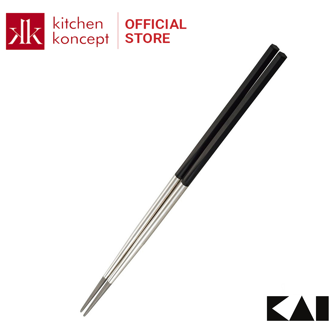 Kai - select 100 - stainless steel chopsticks - 33cm